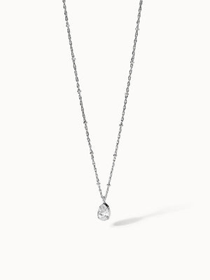 Felice Kette von PURELEI mit weißem Zirkonia-Tropfen, nickelfrei, feingliedrige Edelstahlkette, zeitlose Eleganz.