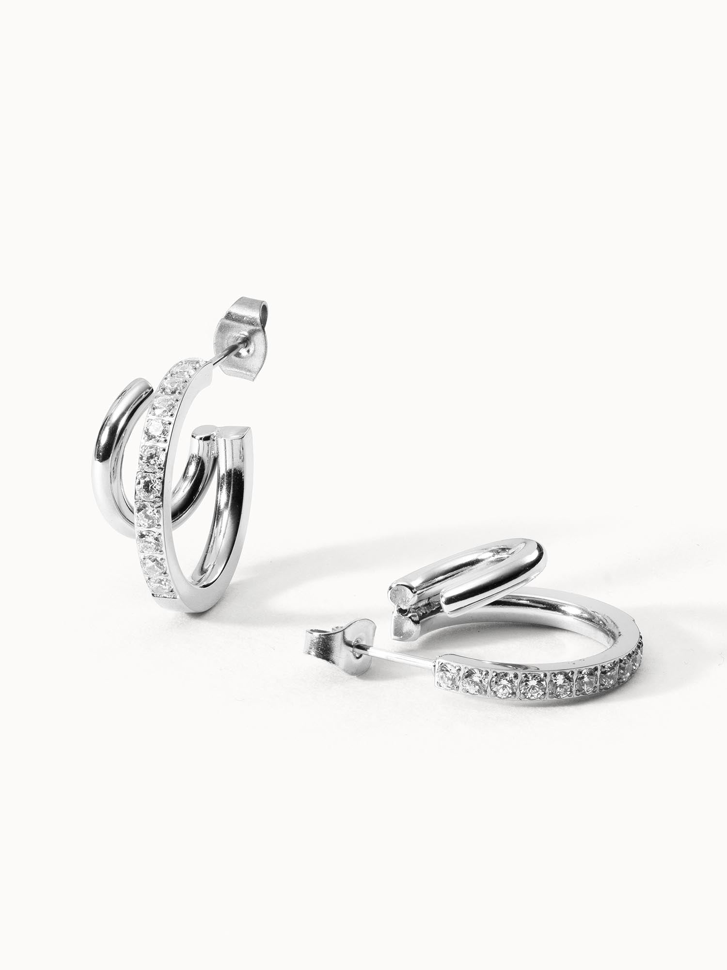 Boucles d'Oreilles Double Glitter