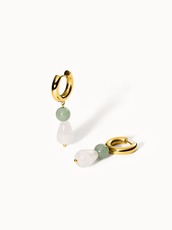 Boucles d'Oreilles Drop Clear Quartz