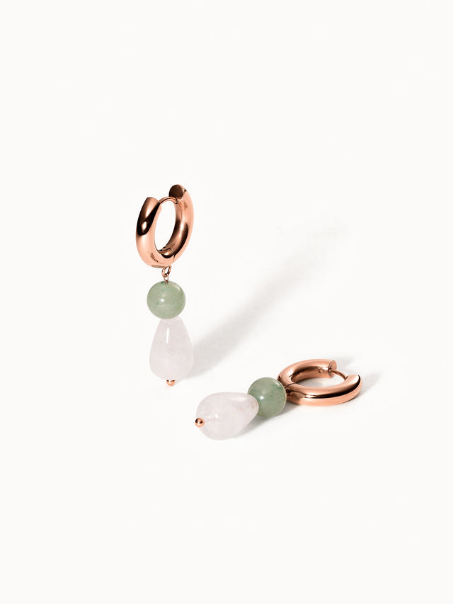 Boucles d'Oreilles Drop Clear Quartz