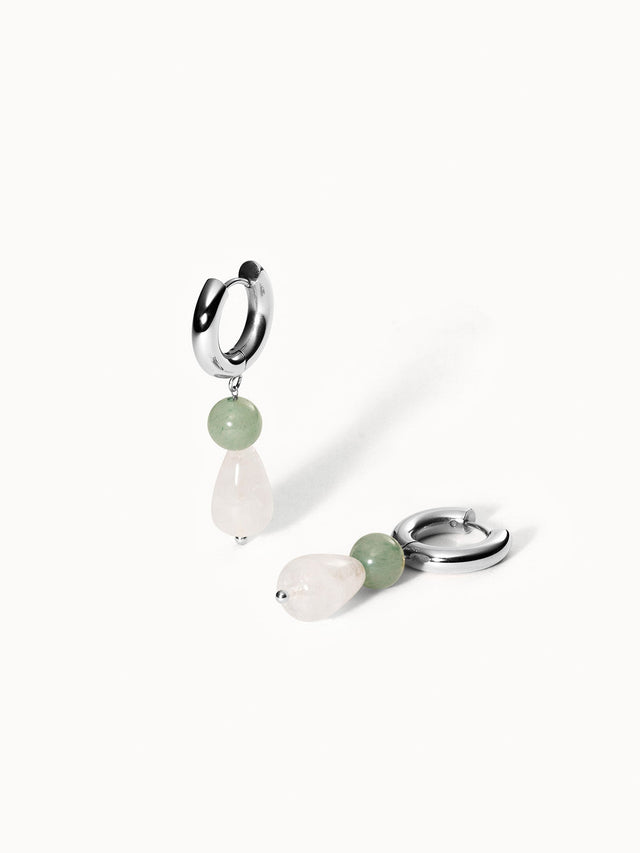 Boucles d'Oreilles Drop Clear Quartz