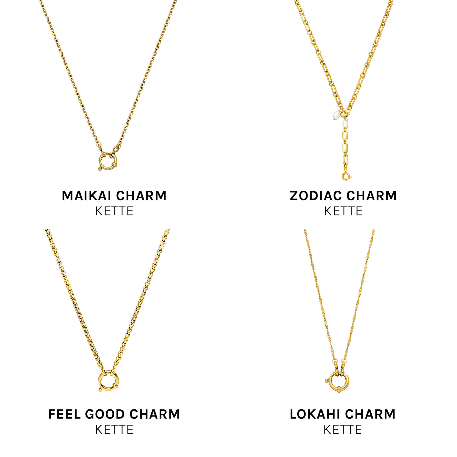 PURELEI Pure K Charm goldener Anhänger aus Edelstahl in elegantem Design, inspiriert von natürlicher Leichtigkeit