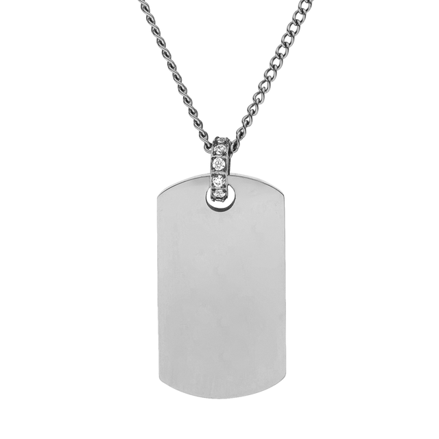 Plate Charm Kette aus nickelfreiem Silber mit Zirkonia, elegant und pur, PURELEI-Statement für feminine Leichtigkeit.