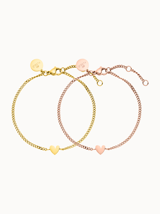 Tiny Heart Bracelet Set