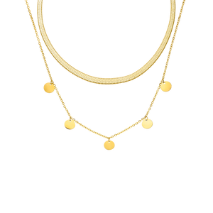 Goldene Kette mit runden Anhängern, elegant und modern, von PURELEI.