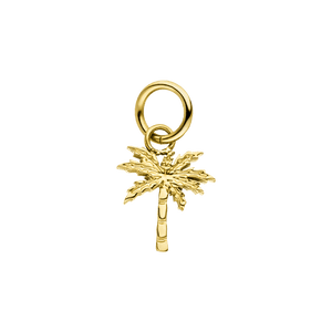 Palmtree Charm von PURELEI, goldener Edelstahl Anhänger in Palmenform, elegant und tropisch inspirierend.