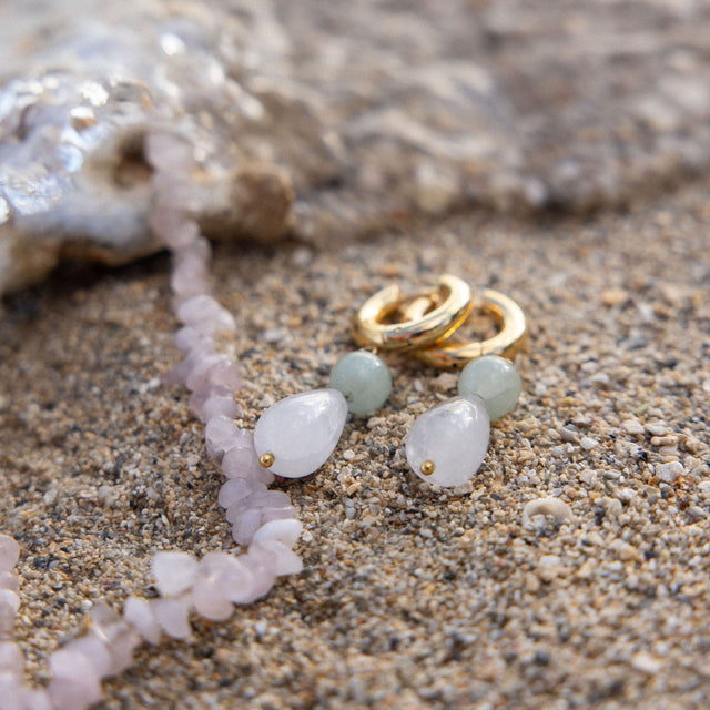 Boucles d'Oreilles Drop Clear Quartz