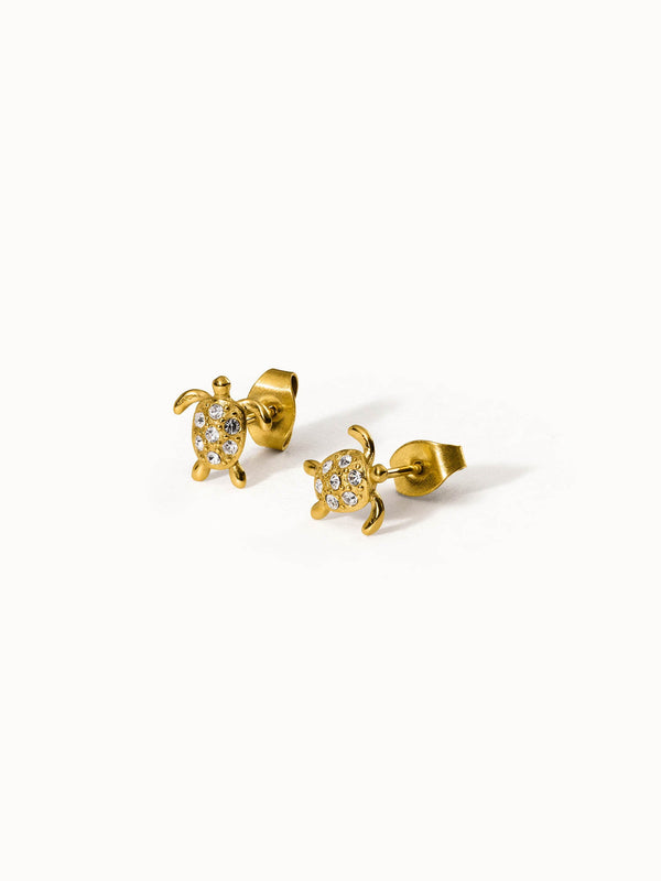 White Turtle Earring