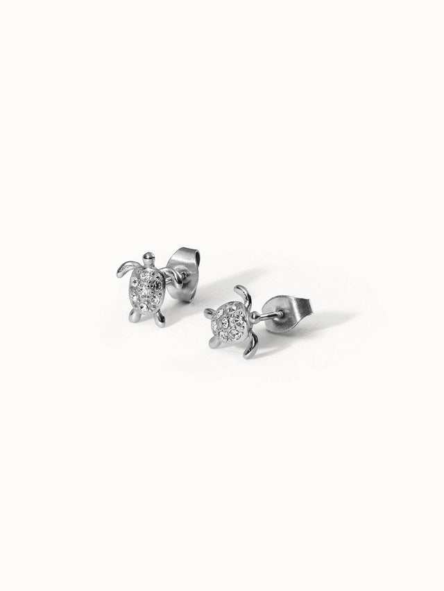White Turtle Earring