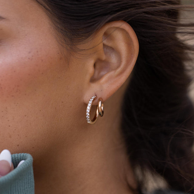 Boucles d'Oreilles Double Glitter