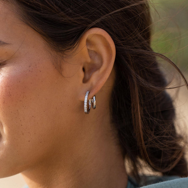 Boucles d'Oreilles Double Glitter