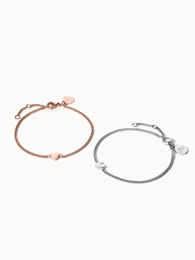 Tiny Heart Bracelet Set