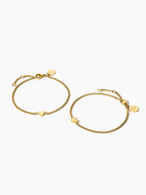 Tiny Heart Bracelet Set