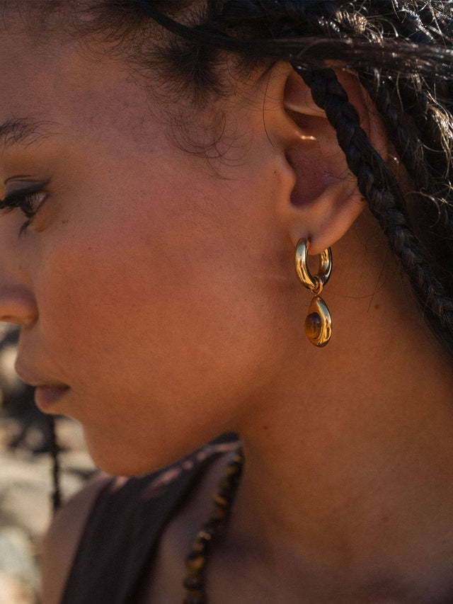 Boucles d'Oreilles Tiger's Eye