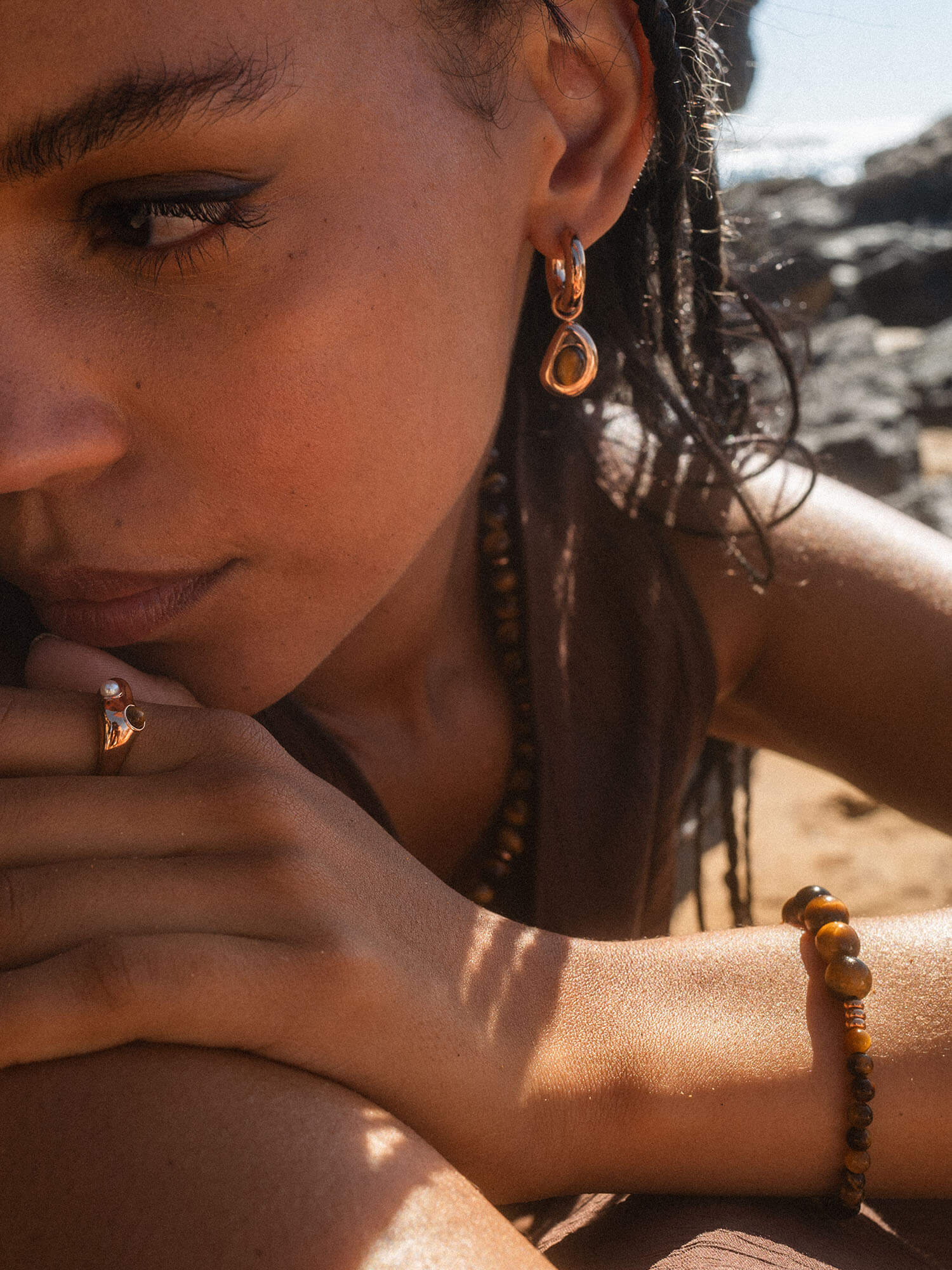 Boucles d'Oreilles Tiger's Eye