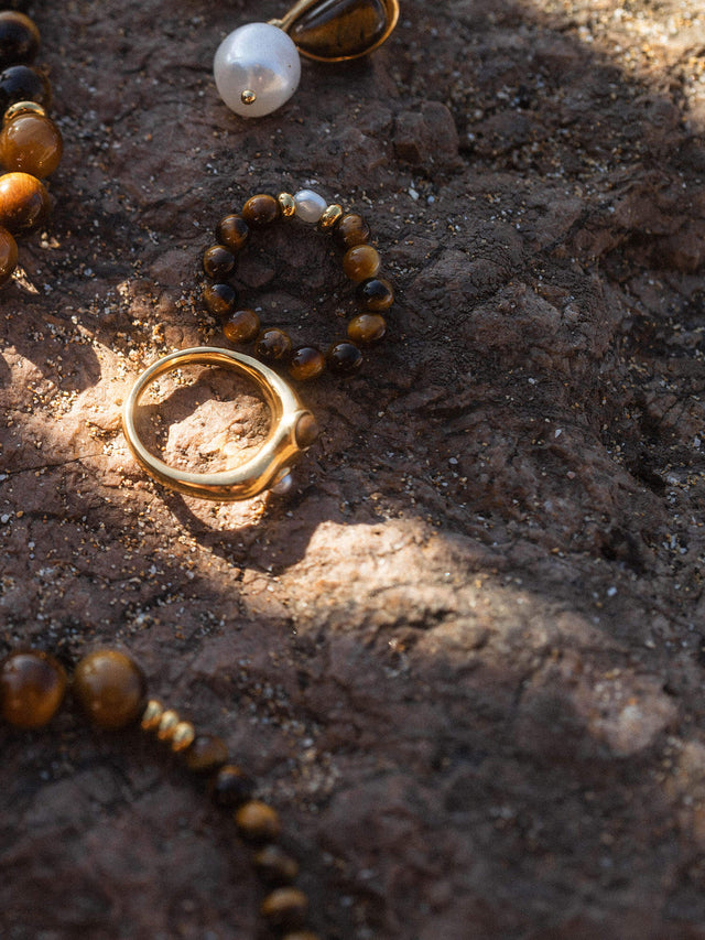 Bague Tiger's Eye Pearl