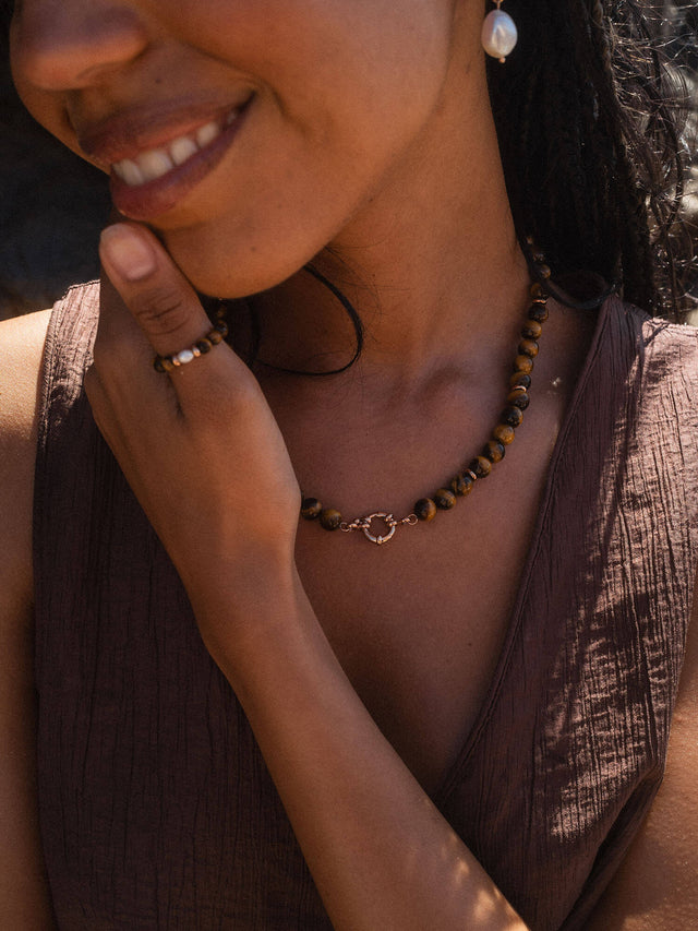 Bague Tiger's Eye Pearl