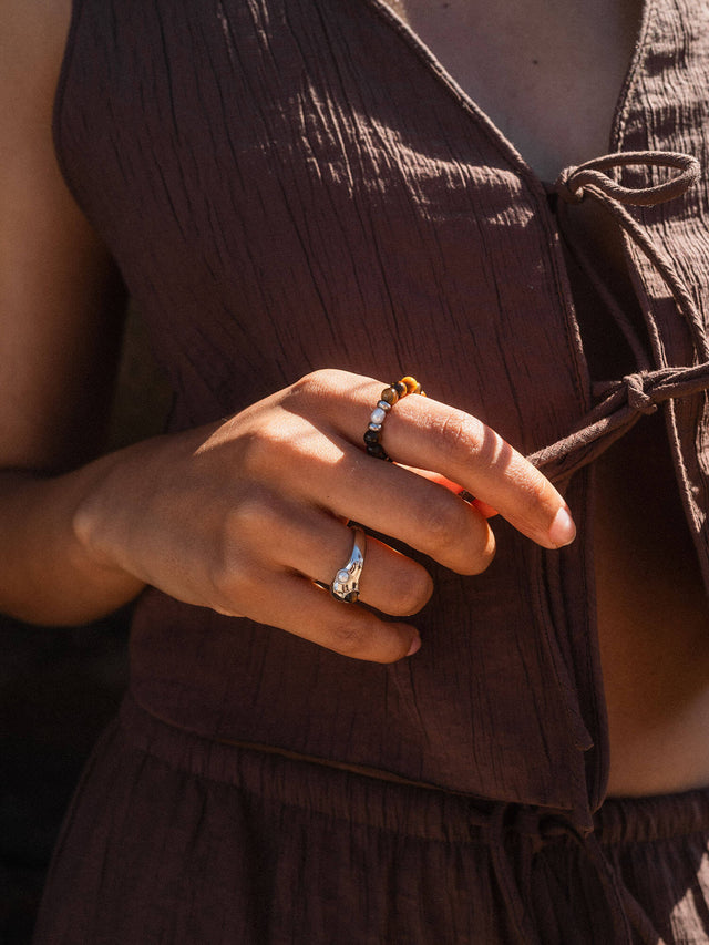 Bague Tiger's Eye Pearl