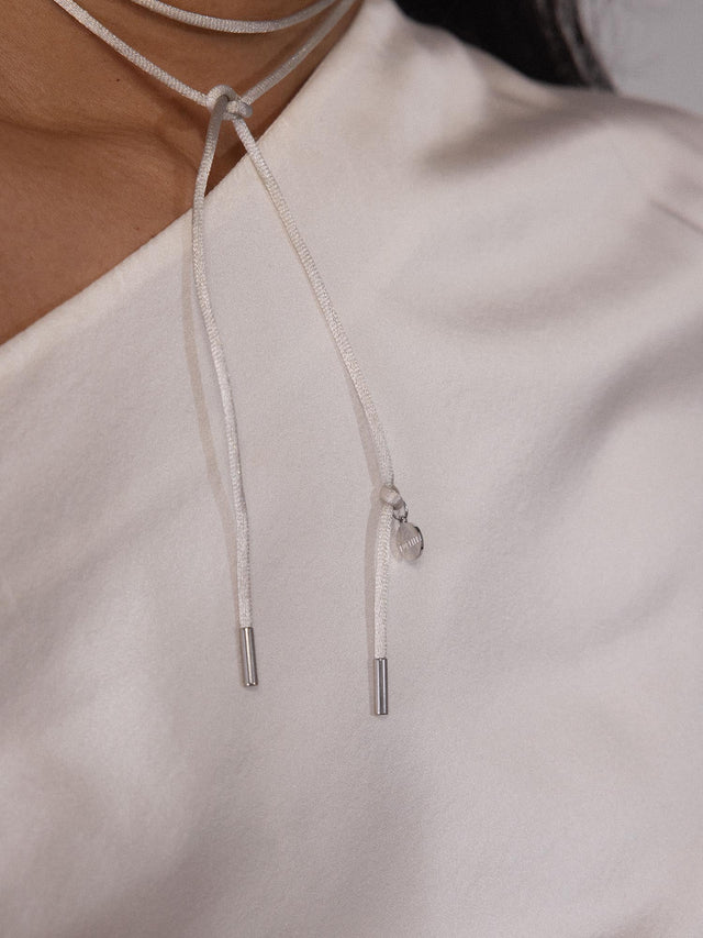 Gray Satin Necklace