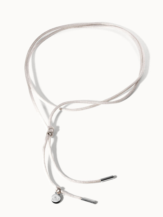 Gray Satin Necklace