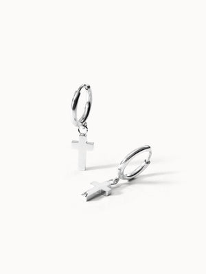 Cross Hoop Earring - INT PURELEI