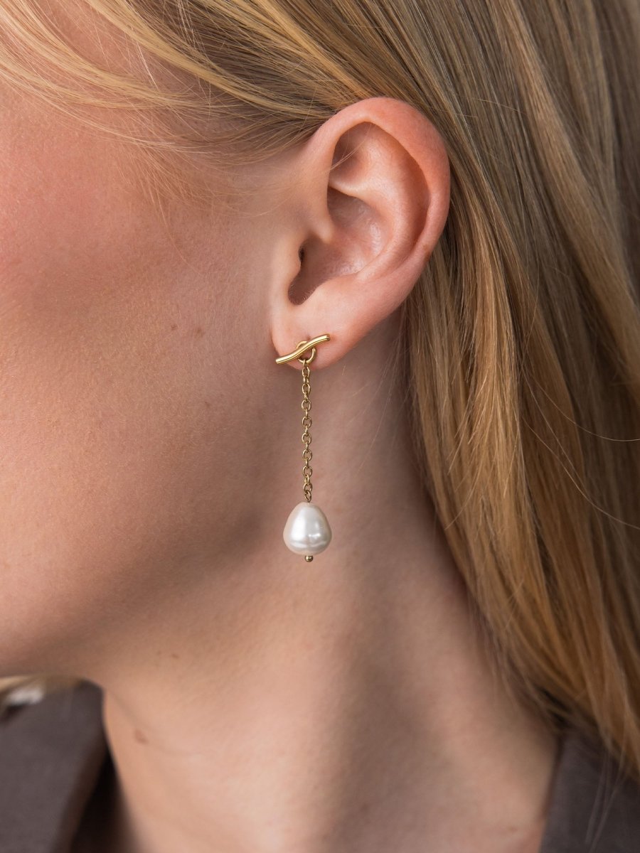Drop Pearl Earrings - INT PURELEI