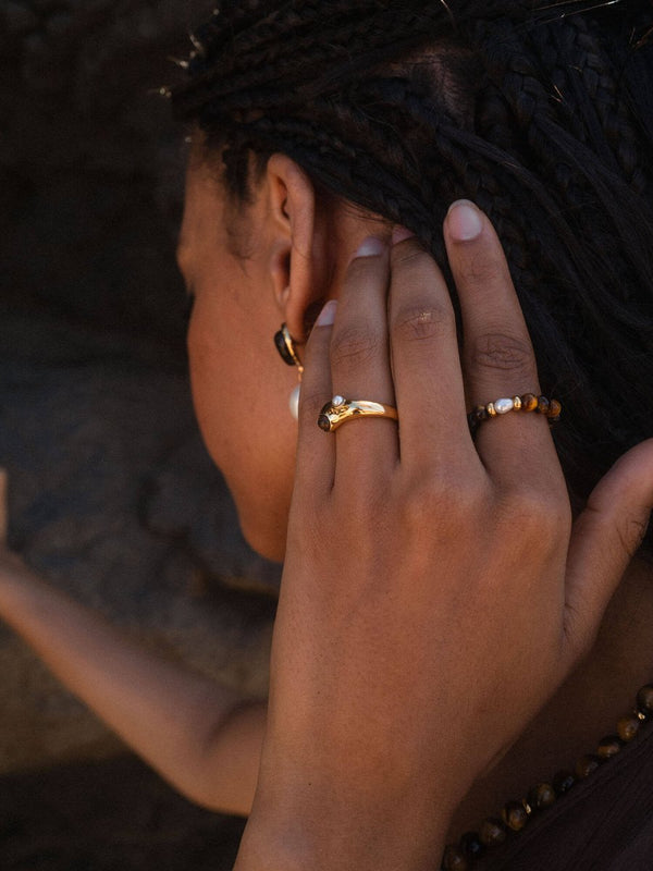 Tiger's Eye Pearl Ring - INT PURELEI